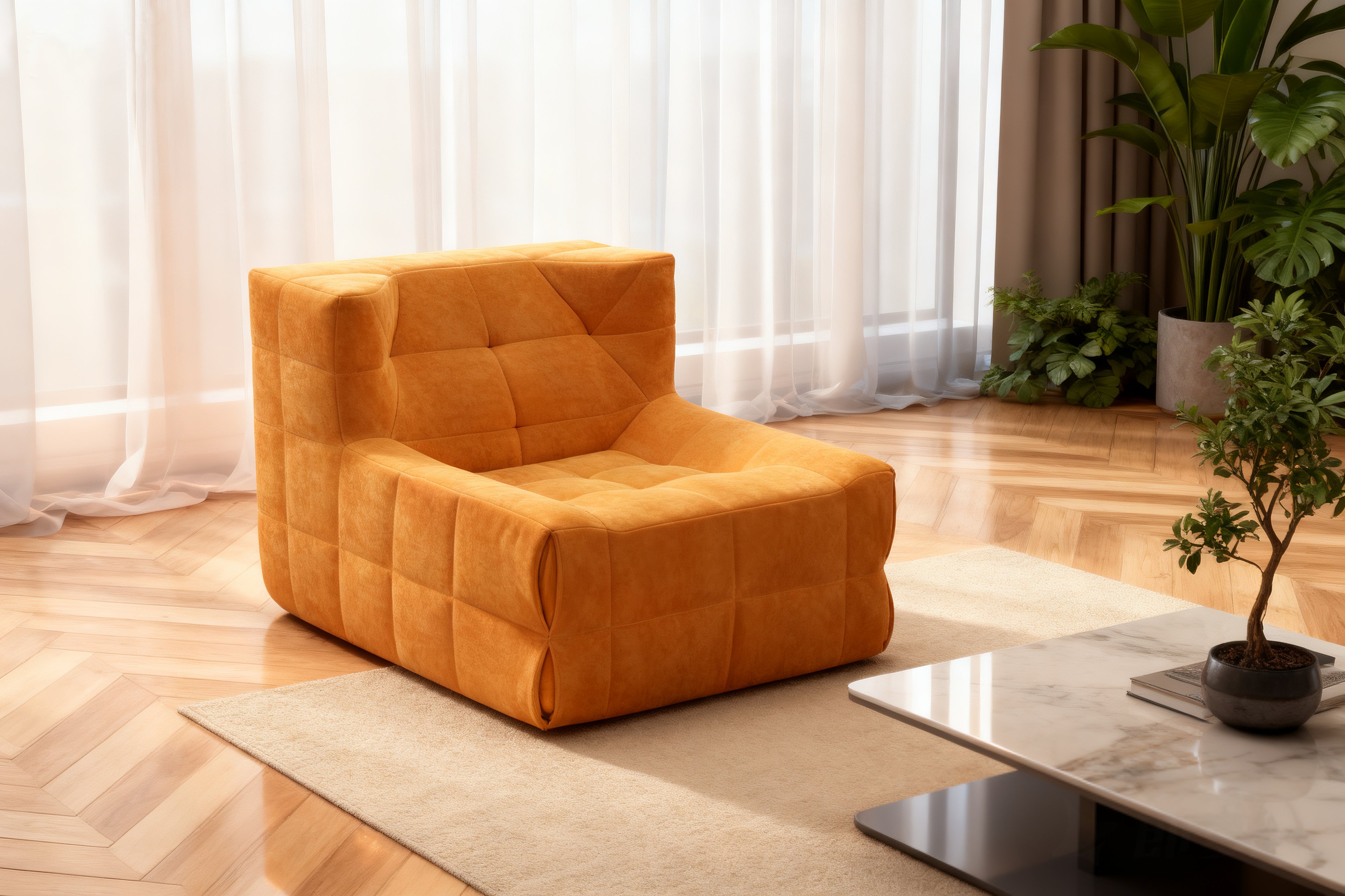Cube Modular sofa in warm living room